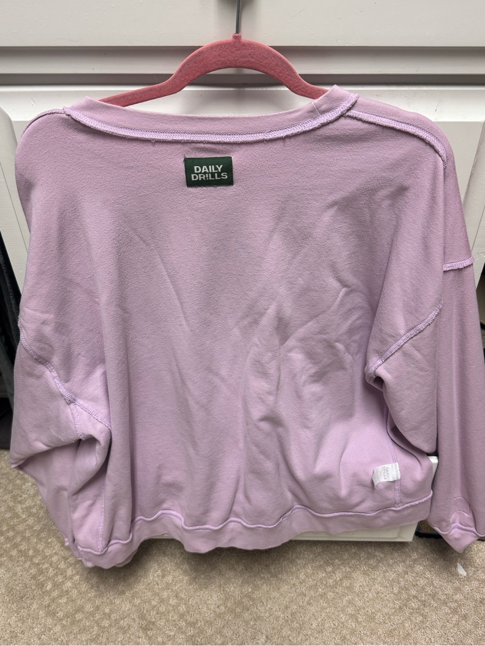 Daily Drills Pastel Lavender Plush Crewneck Sweater - Picture 9 of 9